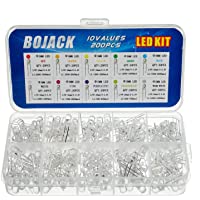 BOJACK 10 colores 200 piezas 5 mm LED Luces de diodo assored Kit Lámparas de iluminación brillante Componentes de…